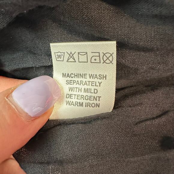 Anthropologie Love The Label Maxi Dress V-Neck Eyelet Lace Tiered Swiss Dot - Picture 11 of 11